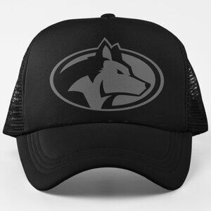 NEW Michigan Tech Huskies Tonal Blackout Foam Trucker Mesh Snapback Hat BLACK